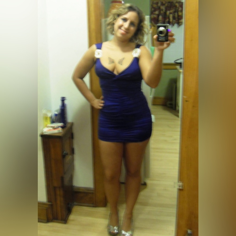 Forplay Royal Blue Ruched Mini Dress